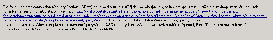 OData query timeout OData query timeout
